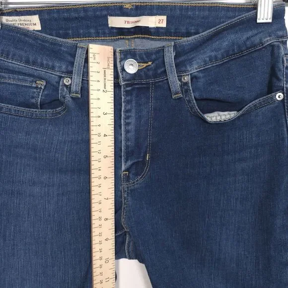 LEVI’S PREMIUM Women’s Jeans 711 Skinny Size 27 Distressed Stretch Cotton - Picture 7 of 12